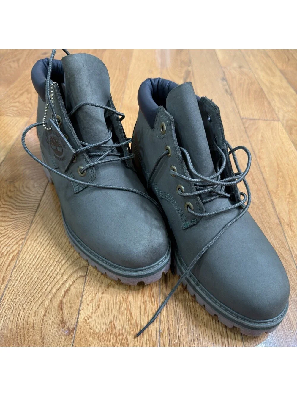 Size 8 US Men’s Timberland ReBOTL Waterproof 6” Boots Gray Nubuck  Green